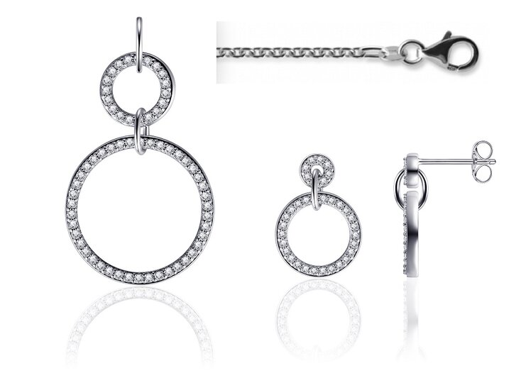 Bruidssieraden set zilver met zirkonia's