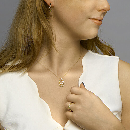 Bruidssieraden set 14 karaat goud druppel model BW