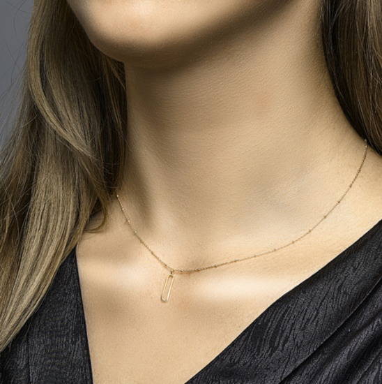 Bruidssieraden set 14 karaat goud paperclip bolletjes