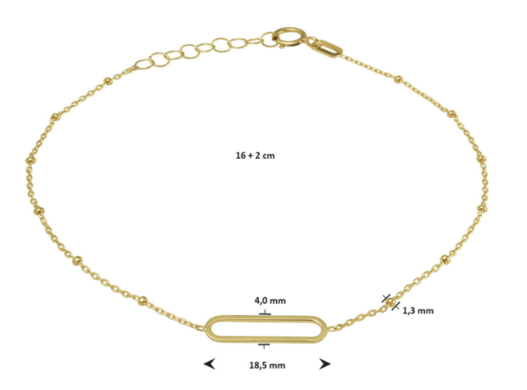 Bruidssieraden set 14 karaat goud paperclip bolletjes