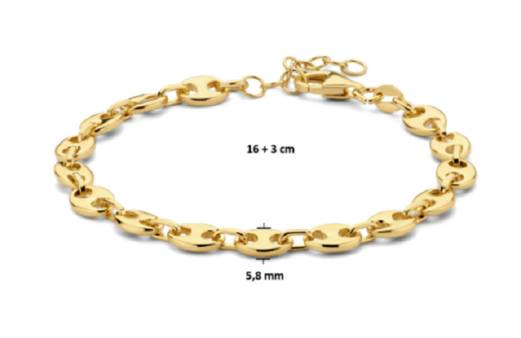 Bruidssieraden set 14 karaat gold plated koffieboon