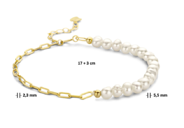 Bruidssieraden set 14 karaat gold plated parels