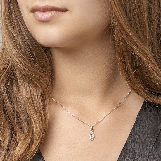 Halsketting 925 zilver met G-sleutel model F