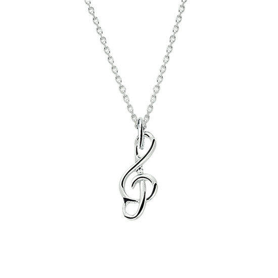 Halsketting 925 zilver met G-sleutel model F