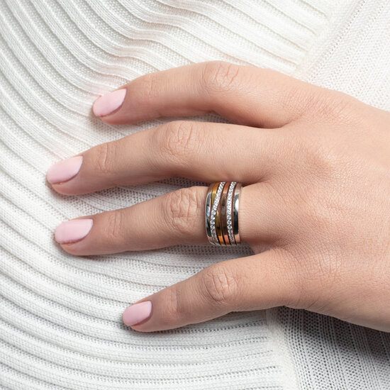 Ring 925 zilver brede zirkonia model 144