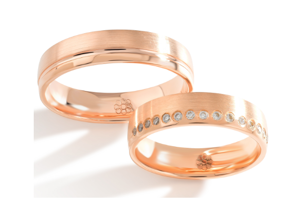 Demo-Trouwringen Roségoud model 6026 | Stel uw eigen set samen