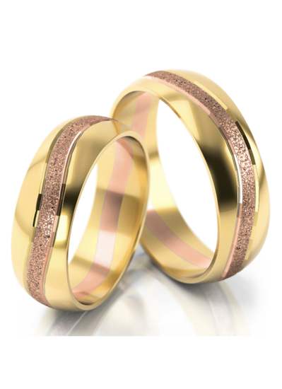 Demo-Trouwringen Goud model 51165 | Geelgoud met Roségoud
