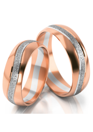 Demo-Trouwringen Goud model 51165 | Roségoud met Witgoud