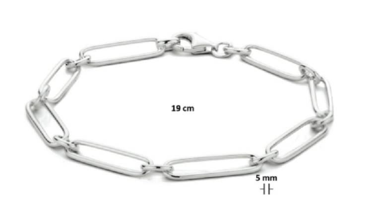 Armband 925 zilver paperclip model AX