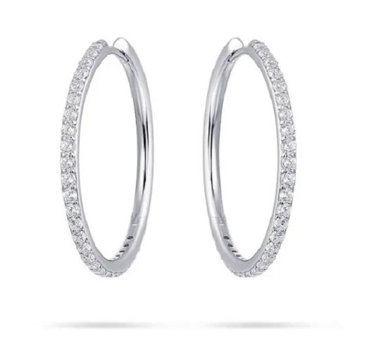 Klapoorbellen 925 zilver zirkonia model FU