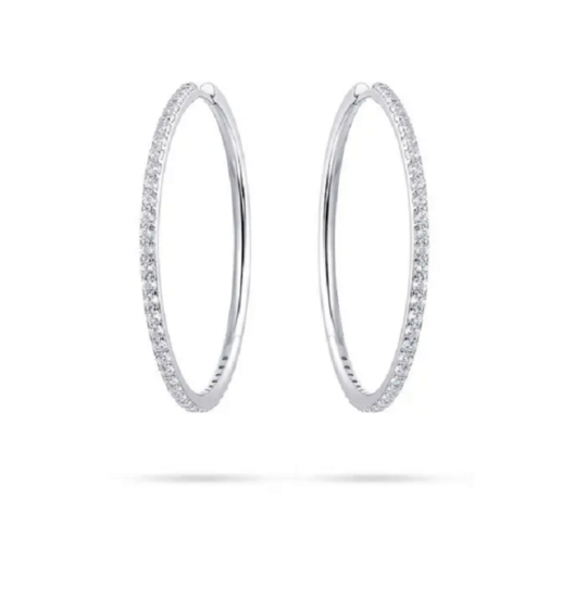 Klapoorbellen 925 zilver zirkonia model FV