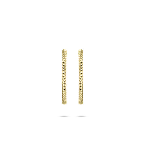 Klapoorbellen 14 karaat goud gedraaid model 20 mm. model FY