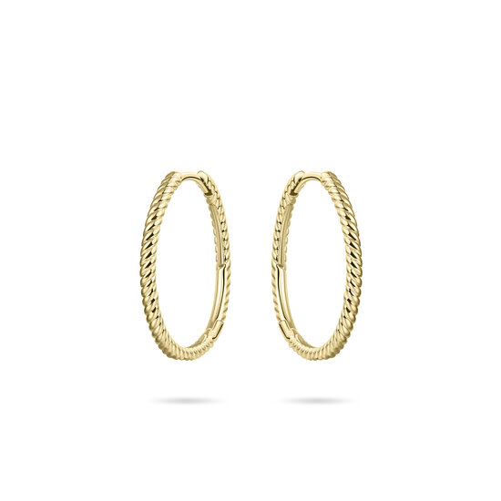 Klapoorbellen 14 karaat goud gedraaid model 20 mm. model FY
