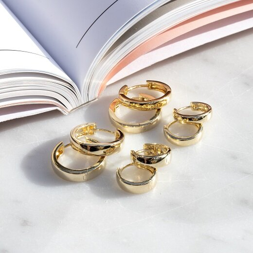Klapoorbellen 14 karaat goud 13.5 mm. model GA