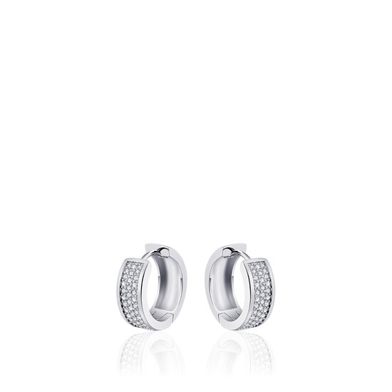 Klapoorbellen 925 zilver zirkonia 20 mm. model FM