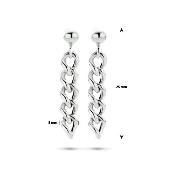 Oorbellen 925 zilver schakel model CT