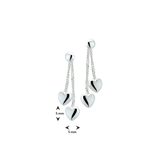 Oorhangers 925 zilver hartjes model Z