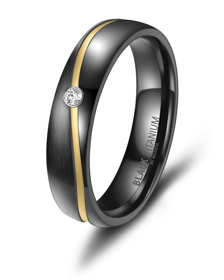 Vriendschapsringen Zwart Titanium model 1013 | Stel uw eigen set samen