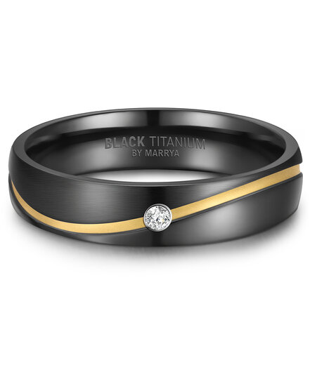 Vriendschapsringen Zwart Titanium model 1013 | Stel uw eigen set samen