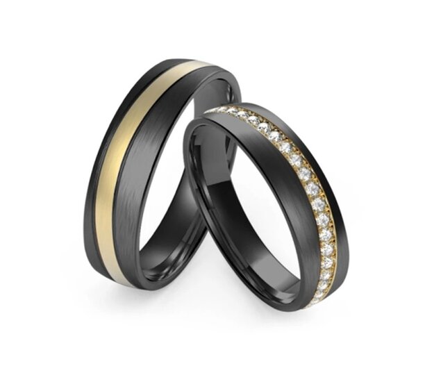 Trouwringen Titanium model DA | Stel uw eigen set samen