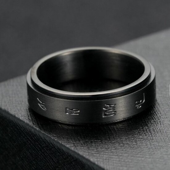 Ring zwart met draaiende buitenring model 118