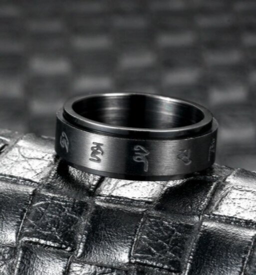 Ring zwart met draaiende buitenring model 118