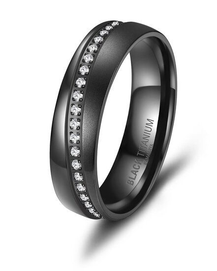 Vriendschapsringen Zwart Titanium Diamanten model 3210 | Stel uw eigen set samen