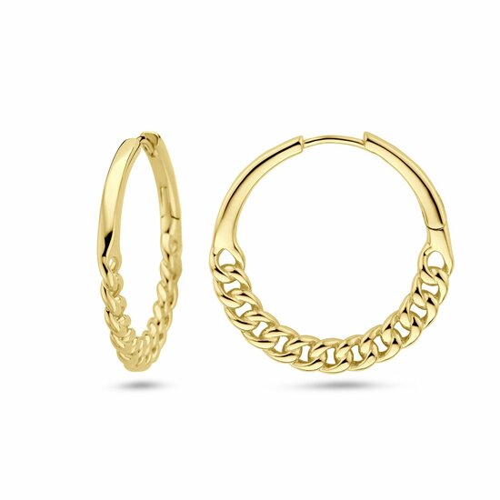 Klapoorringen schakelmotief gold plated model AA