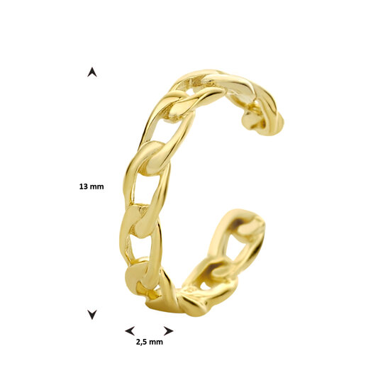 Earcuff schakelmotief gold plated 13 mm. model BI