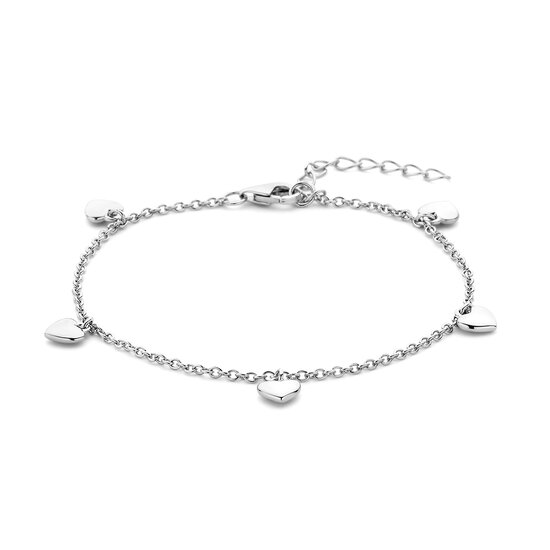 Armband 925 zilver 5 hartjes verstelbaar model BS