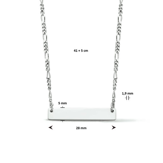 Graveer halsketting 925 zilver model KK