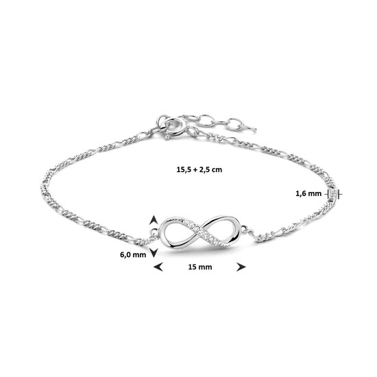 Armband 925 zilver infinity zirkonia steentjes model AA