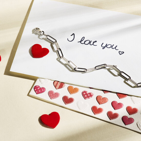 Armband paperclip 925 zilver Model E