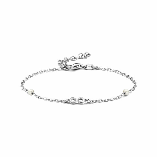 Armband 925 zilver infinity met parels model I