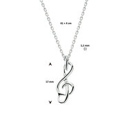 Halsketting 925 zilver met G-sleutel model F