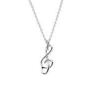 Halsketting 925 zilver met G-sleutel model F