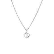Halsketting 925 zilver met klein hartje en zirkonia model AE