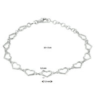 Halsketting 925 zilver met hartjes model P