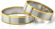 Demo-Trouwringen Goud model 51863 | Witgoud met Geelgoud