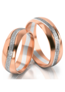 Demo-Trouwringen Goud model 51165 | Roségoud met Witgoud