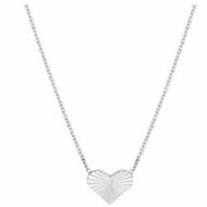 Halsketting 925 zilver met hanger gediamanteerd hart model L