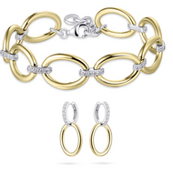 Bruidssieradenset 14 karaat gold plated zirkonia's