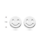 Oorknoppen 925 zilver smiley model GN