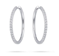 Klapoorbellen 925 zilver zirkonia model FU