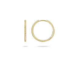 Klapoorbellen 14 karaat goud gedraaid model 20 mm. model FY