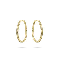Klapoorbellen 14 karaat goud gedraaid model 20 mm. model FY