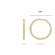 Klapoorbellen 14 karaat goud gedraaid model 20 mm. model FY