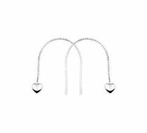 Doortrekoorbellen 925 zilver hart model K