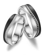 Demo-Trouwringen Carbon & Witgoud model 2202 | Stel uw eigen set samen