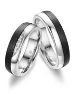 Demo-Trouwringen Carbon &amp; Witgoud model 2128 | Stel uw eigen set samen
